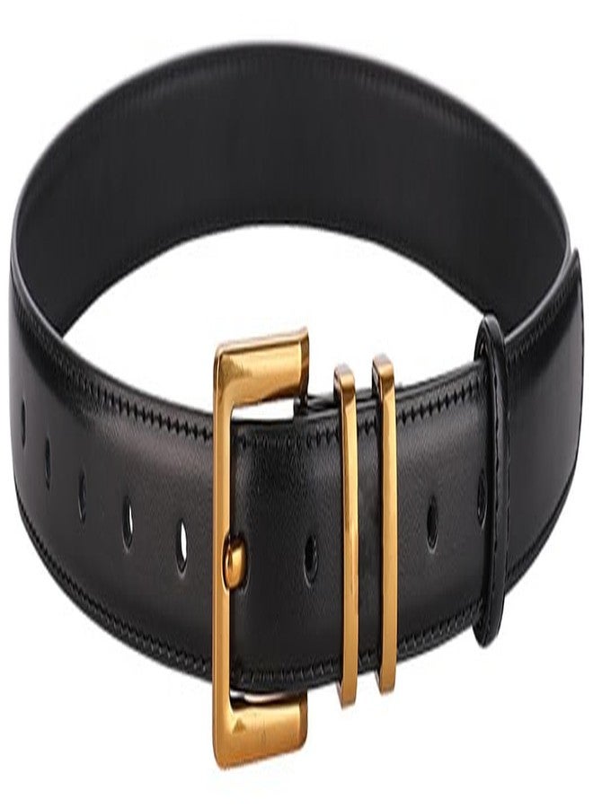 ALAIX Women's Leather Belt for Jeans Pants Fashion Ladies Belt with Gold Buckle Elegant Thin Waist Dress Belts for Women - Image 1